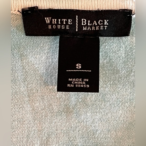 White House Black Market Turquoise Sparkle Vintage snap up Cardigan Woman S - Picture 3 of 7